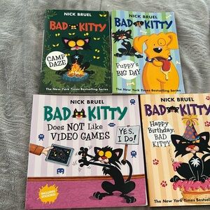4 great condition bad kitty books!